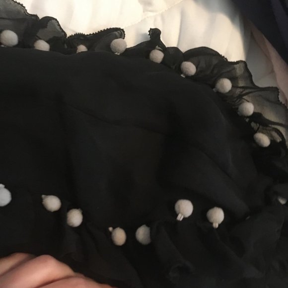 kate spade black white detail top blouse small - Picture 3 of 6